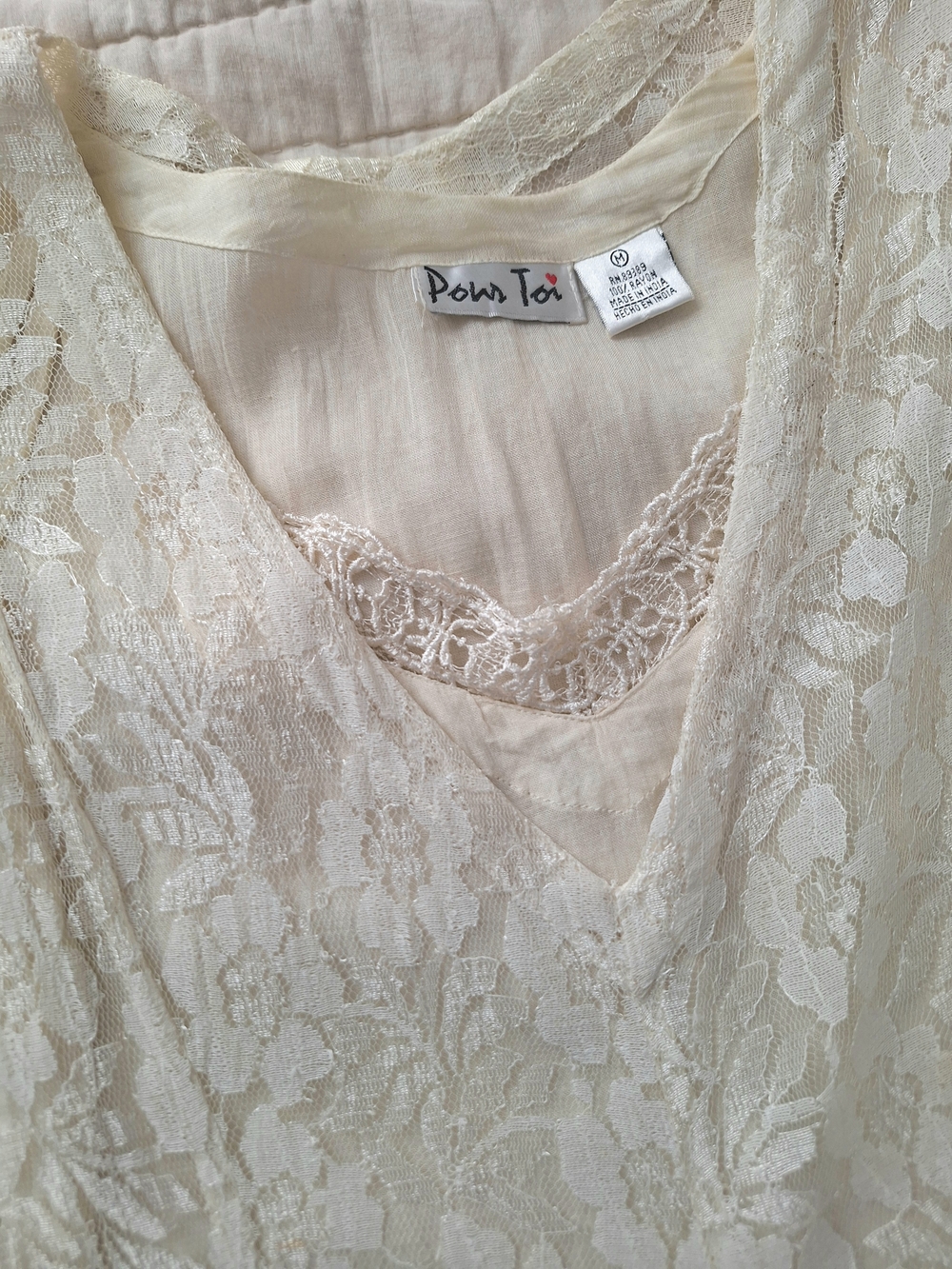 Vintage-Inspired Lace Wedding Dress | Ivory Boho Bridal Maxi | Flowing A-Line - Picture 2 of 8